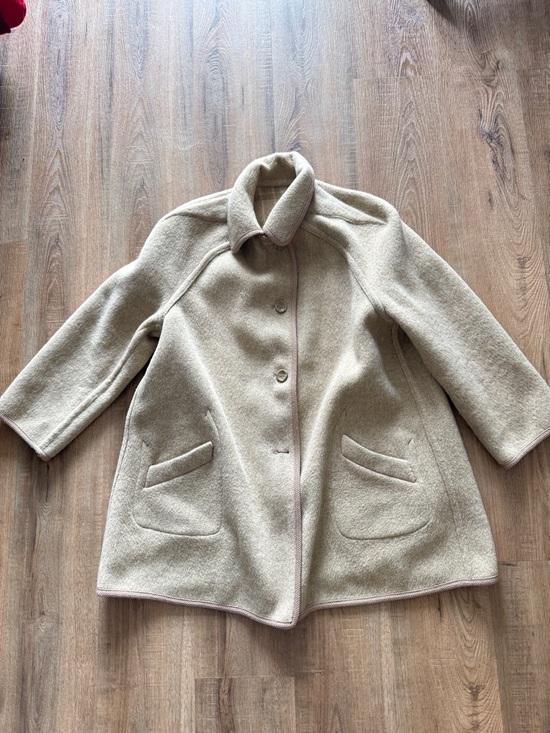 Vintage Plaid Wool Reversible Jacket Light Brown Cabincore Oversized M - Picture 6 of 12